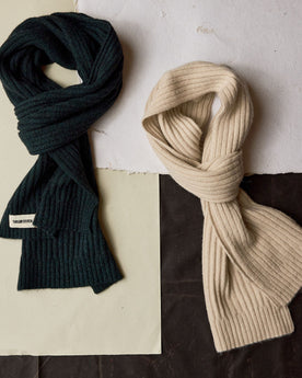 material shot of The Rib Scarf in Dark Spruce, Accessories by Taylor Stitch