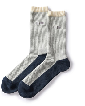 flatlay of The Ribbed Sock in Grey, Accessories by Taylor Stitch