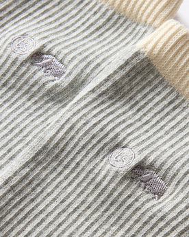 material shot of the ribbed texture on The Ribbed Sock in Grey, Accessories by Taylor Stitch