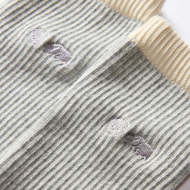 material shot of the ribbed texture on The Ribbed Sock in Grey