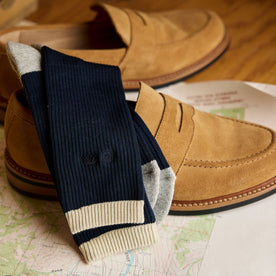 The Ribbed Sock in Navy - featured image
