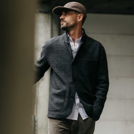 The Ridgewood Cardigan in Charcoal Birdseye Wool - featured image