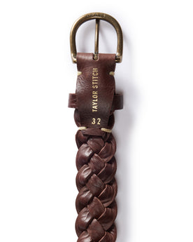 editorial image of the inside buckle on The Braided Belt in Dark Brown, Accessories by Taylor Stitch