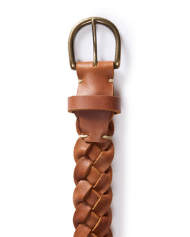 editorial image of the buckle on The Braided Belt in Whiskey, Accessories by Taylor Stitch