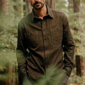 The Utility Shirt in Tarnished Brass Herringbone - featured image