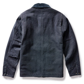 flatlay of The Workhorse Jacket in Navy Chipped Canvas, from the back