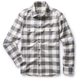 flatlay of The Yosemite Shirt in Birch Buffalo Check, shown in full
