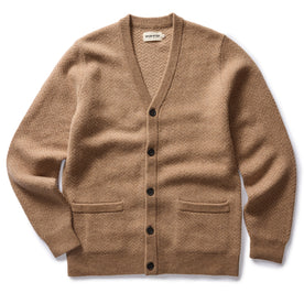 The Eddy Cardigan in Camel Herringbone Merino - featured image