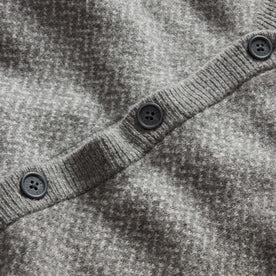 material shot of the horn buttons on The Eddy Cardigan in Ash Herringbone Merino
