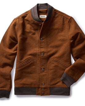 flatlay of The Bomber Jacket in Tarnished Copper Moleskin, Outerwear by Taylor Stitch