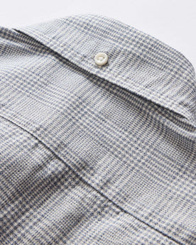 material shot of the back of the button down collar on The Jack in Ash Twist Plaid, Wovens by Taylor Stitch