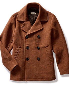 flatlay of The Mariner Coat in Tarnished Copper Wool, Outerwear by Taylor Stitch