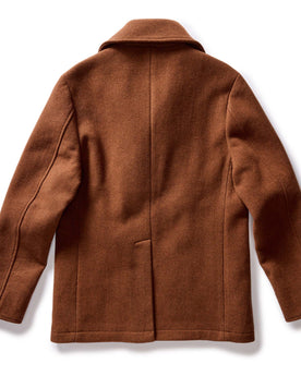 flatlay of The Mariner Coat in Tarnished Copper Wool, from the back, Outerwear by Taylor Stitch