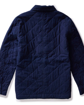 flatlay of the back of The Ojai Jacket in Indigo Diamond Quilt, Outerwear by Taylor Stitch