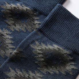 material shot of The Crew Sock in Navy Kilim