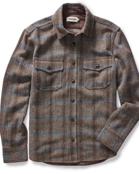 flatlay of The CPO Shirt in Dark Brick Plaid Wool, Wovens by Taylor Stitch