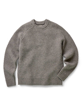 flatlay of The Fisherman Sweater in Taupe Merino, Knits by Taylor Stitch