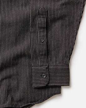 material shot of the buttons on The Jack in Roped Black Indigo, Wovens by Taylor Stitch