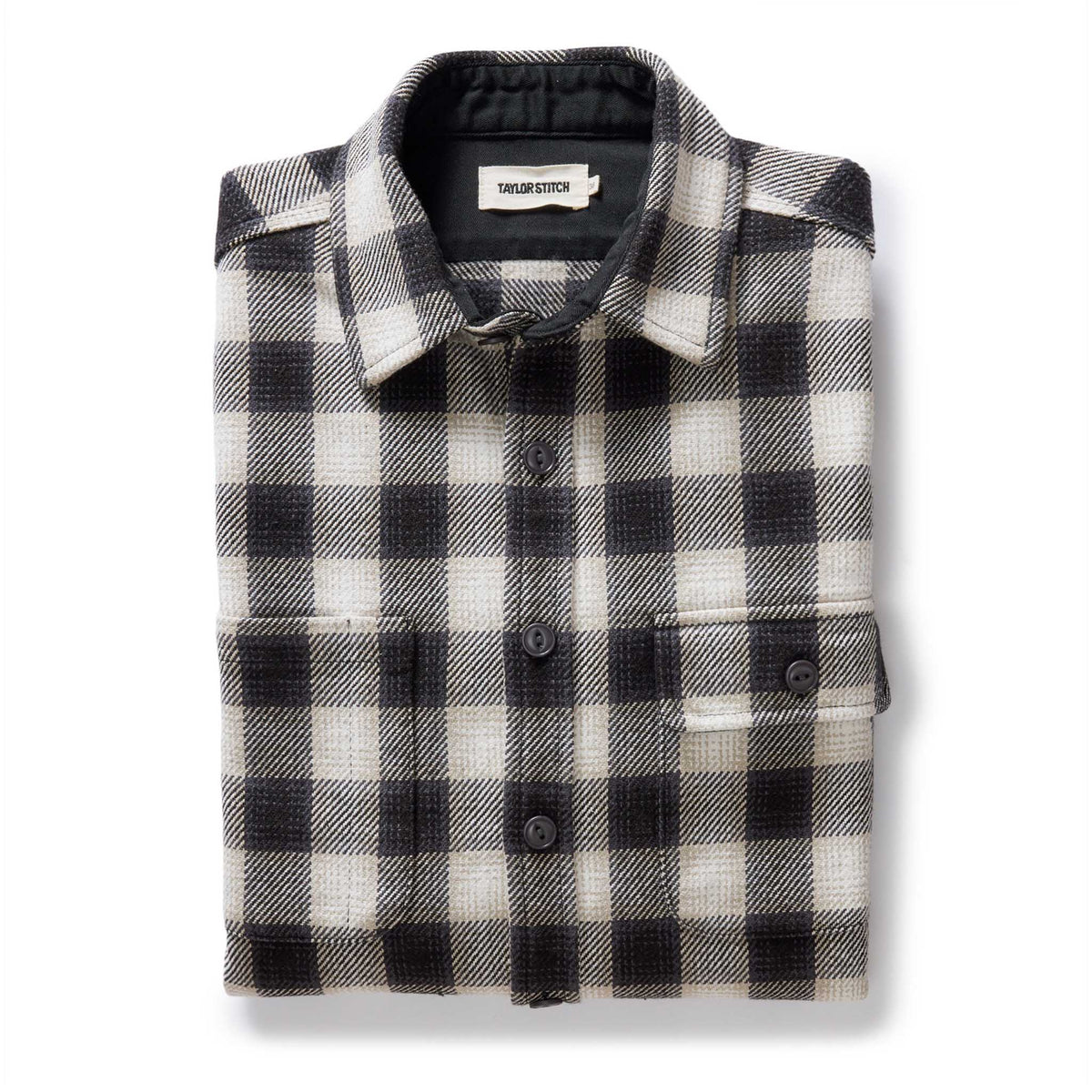 The Moto Utility Shirt in White Smoke Plaid