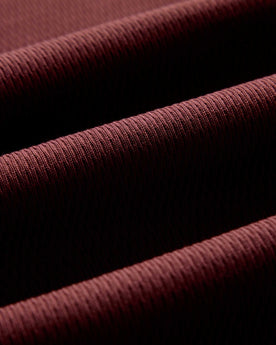 material shot of the cuffs on The Organic Cotton Waffle Crew in Burgundy, Knits by Taylor Stitch