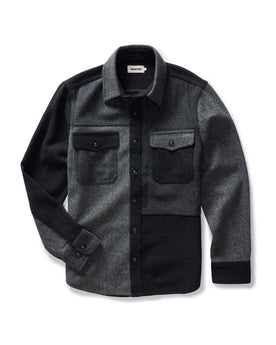 flatlay of The Patchwork Overshirt in Ash Tweed, Outerwear by Taylor Stitch