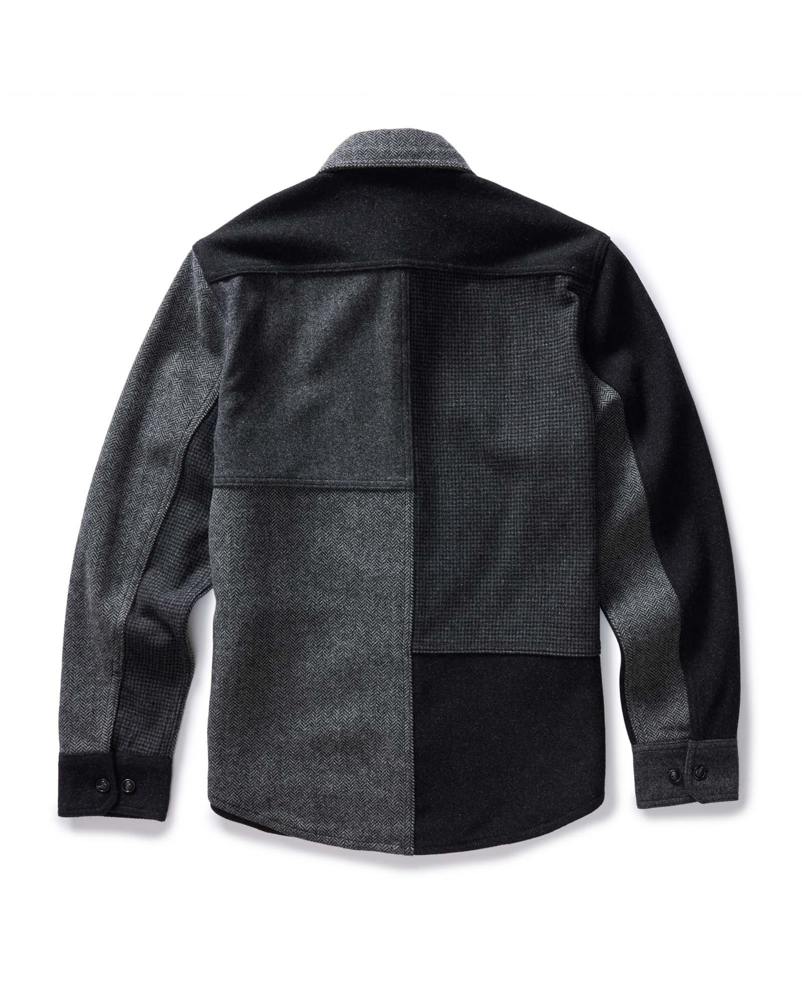 flatlay of the back of The Patchwork Overshirt in Ash Tweed, Outerwear by Taylor Stitch