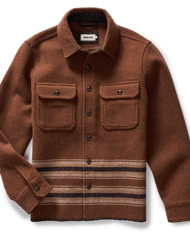 flatlay of The Ranger Shirt in Tarnished Copper Blanket Stripe, Wovens by Taylor Stitch