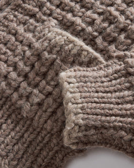 material shot of the sleeves on The Seawall Hand-Knit Sweater in Heather Sable, Knits by Taylor Stitch
