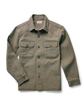 flatlay of The Shop Shirt in Stone Chipped Canvas, Wovens by Taylor Stitch