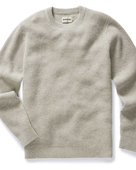 flatlay of The Sidecountry Crew in Heather Fog Merino Waffle, Knits by Taylor Stitch