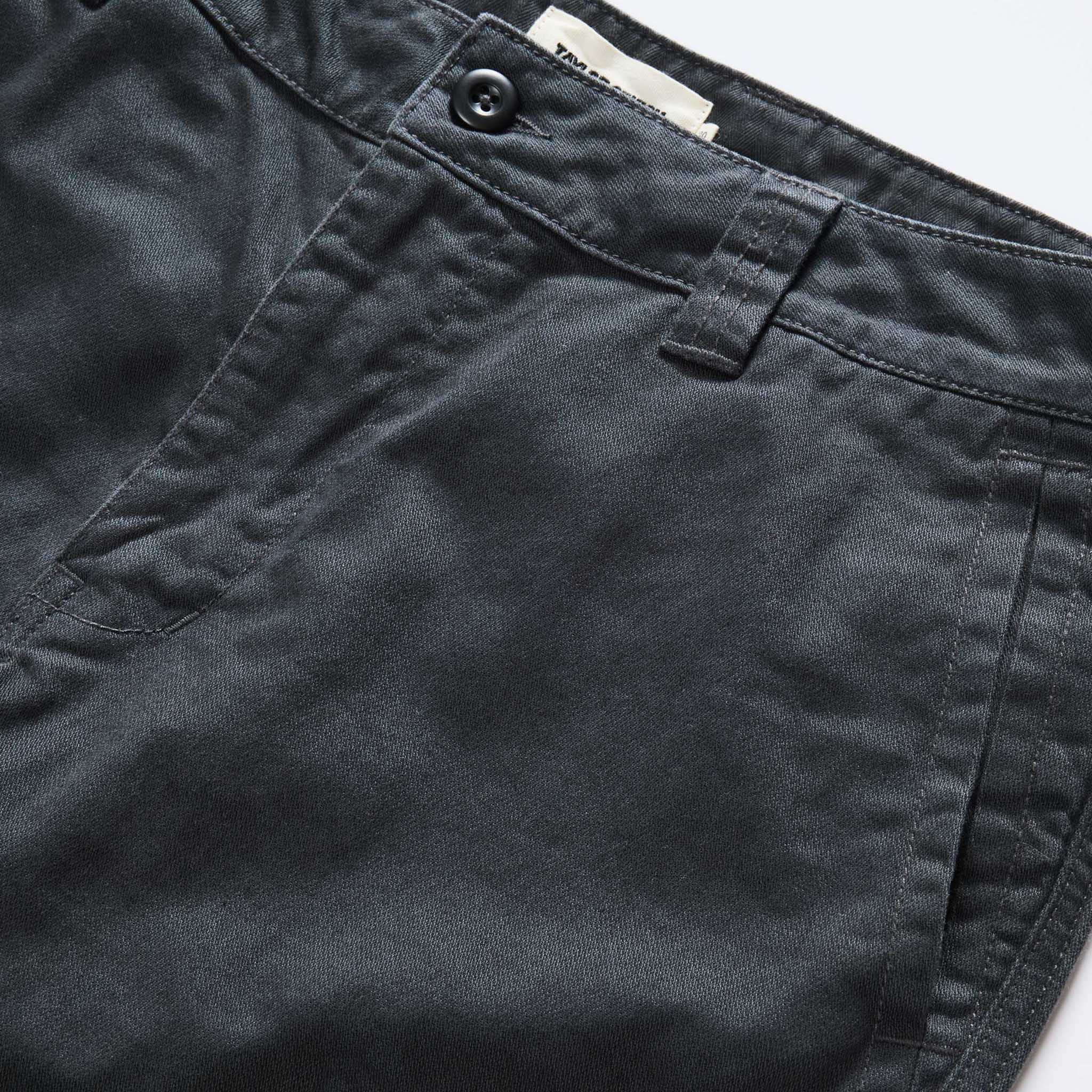 material shot of the waistband on The Tommie Pant in Faded Black, Bottoms by Taylor Stitch