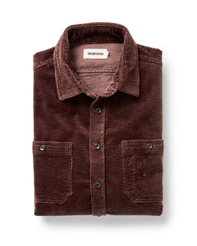 folded flatlay of The Utility Shirt in Burgundy Corduroy, Wovens by Taylor Stitch