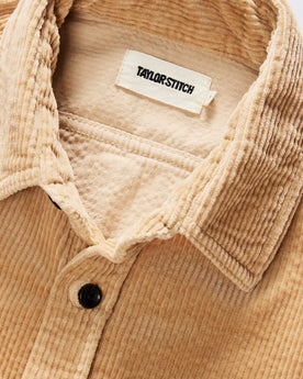 material shot of the collar on The Utility Shirt in Camel Corduroy, Wovens by Taylor Stitch