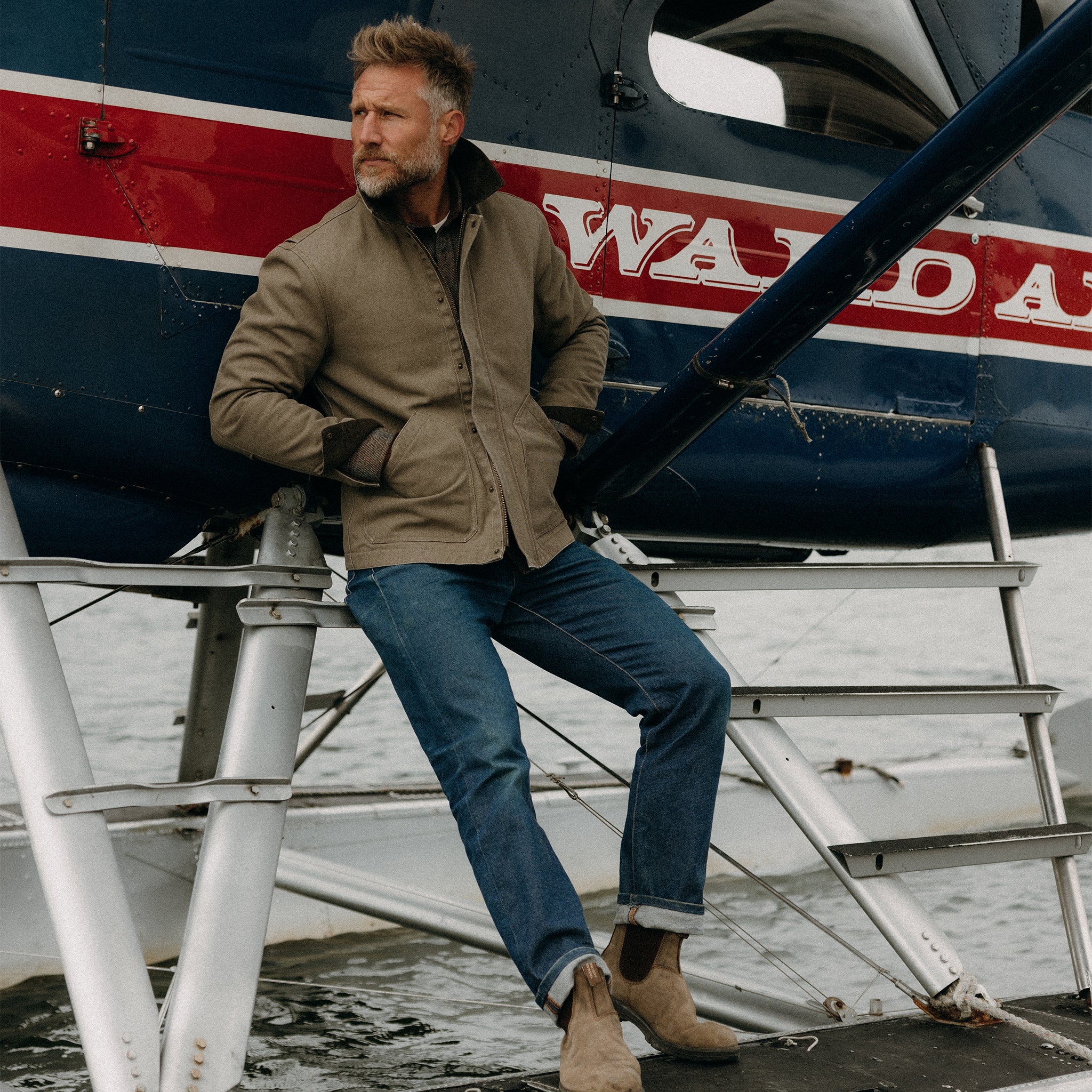 The Workhorse Jacket in Stone Chipped Canvas | Taylor Stitch
