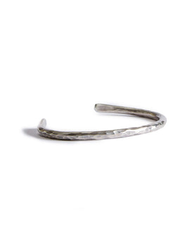 material shot of the side of The Hammered Cuff in Sterling Silver, Accessories by Taylor Stitch