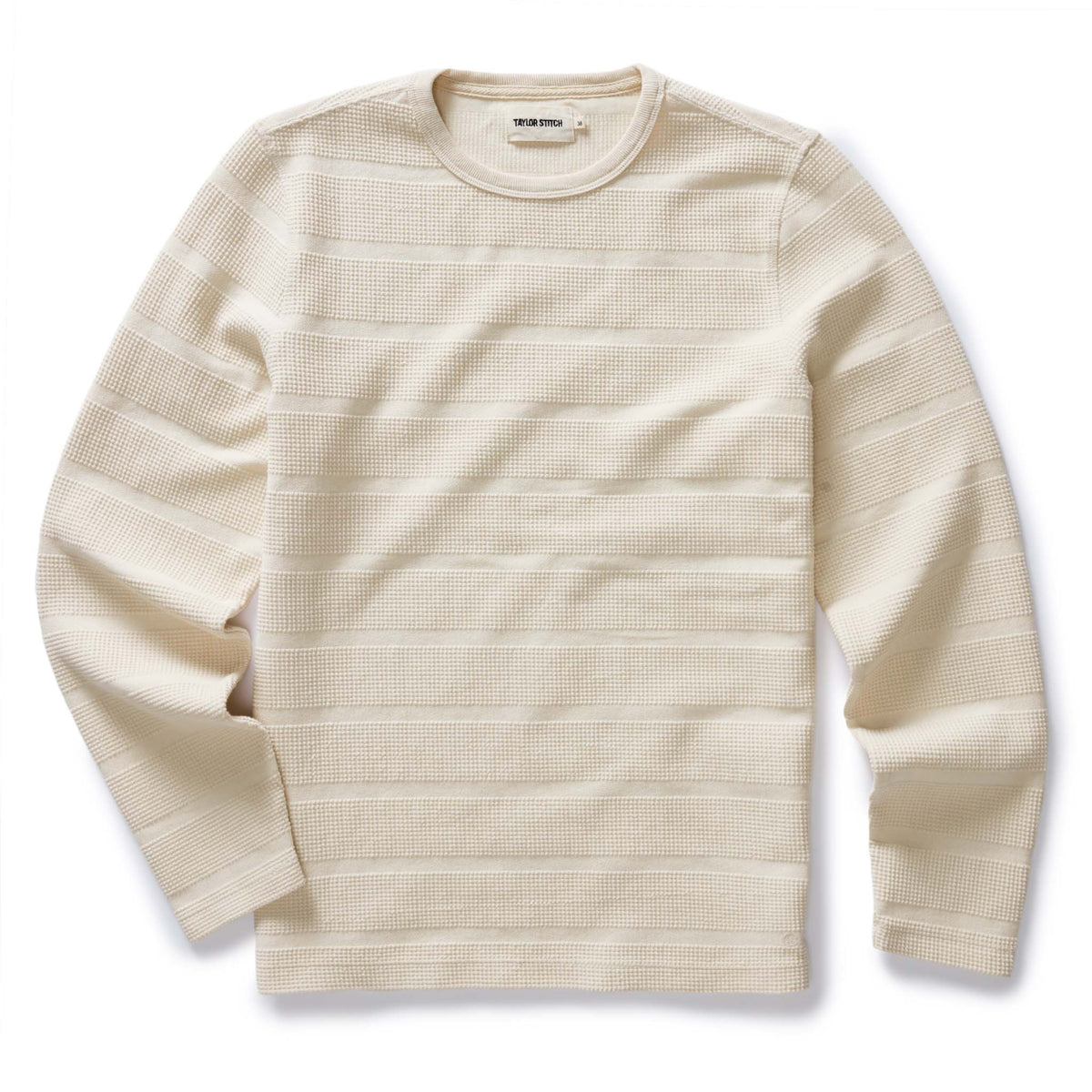 The Morgan Crewneck in Natural Slub Stripe