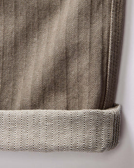 material shot of the cuff on The Morse Pant in Soil Herringbone, Bottoms by Taylor Stitch