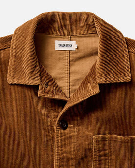 material shot of the collar on The Ojai Jacket in Bourbon Corduroy, Outerwear by Taylor Stitch