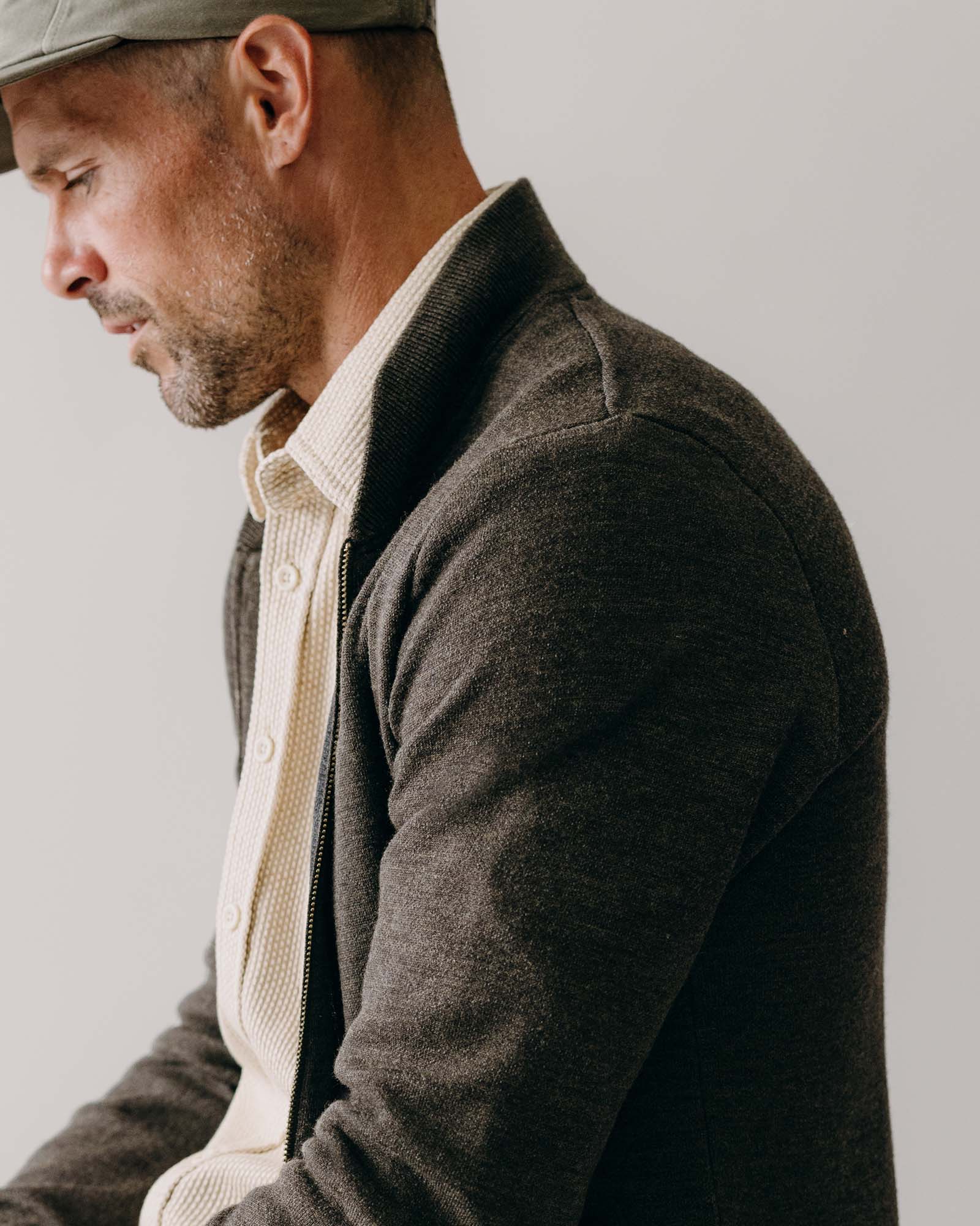 The Portola Bomber in Heather Loden Merino: Alternate Image 2, Knits by Taylor Stitch