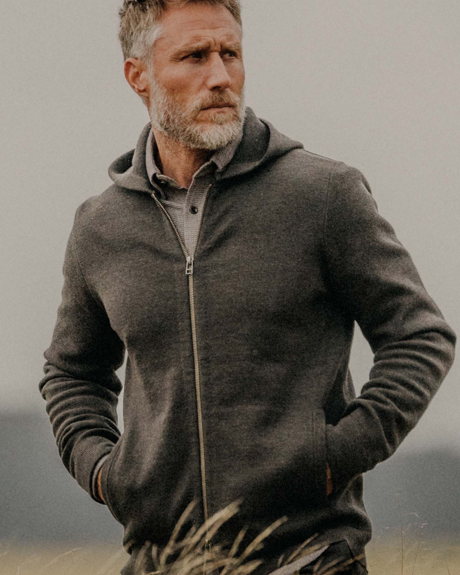 The Portola Hoodie in Heather Loden Merino: Alternate Image 2, Knits by Taylor Stitch