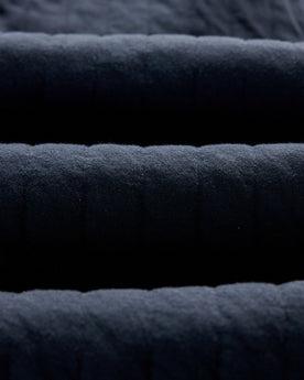 flatlay of the back of The Quilted Apres Pant in Heather Midnight Jersey, Bottoms by Taylor Stitch