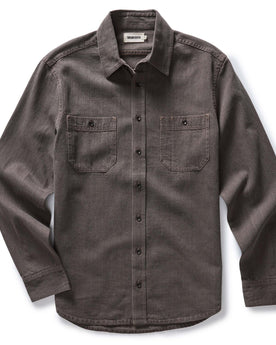 flatlay of The Utility Shirt in Soil Selvedge Denim, Wovens by Taylor Stitch