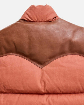 material shot of the back of The Down Vest in Brick Red Waxed Ripstop, Outerwear by Taylor Stitch