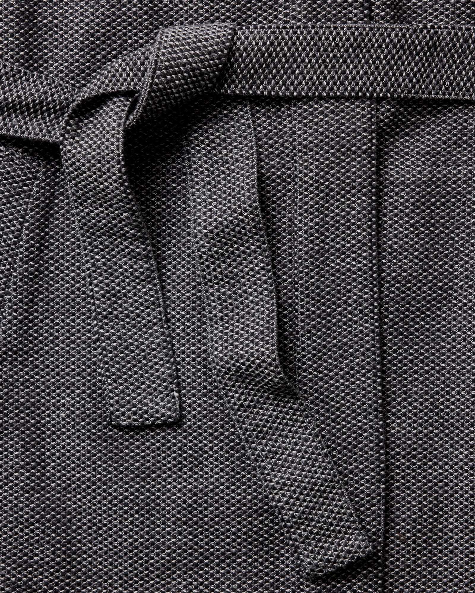 material shot of the tie on The Apres Robe in Charcoal Sashiko, Accessories by Taylor Stitch