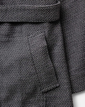 material shot of the pocket on The Apres Robe in Charcoal Sashiko, Accessories by Taylor Stitch