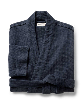 folded flatlay of The Apres Robe in Navy Sashiko, Accessories by Taylor Stitch