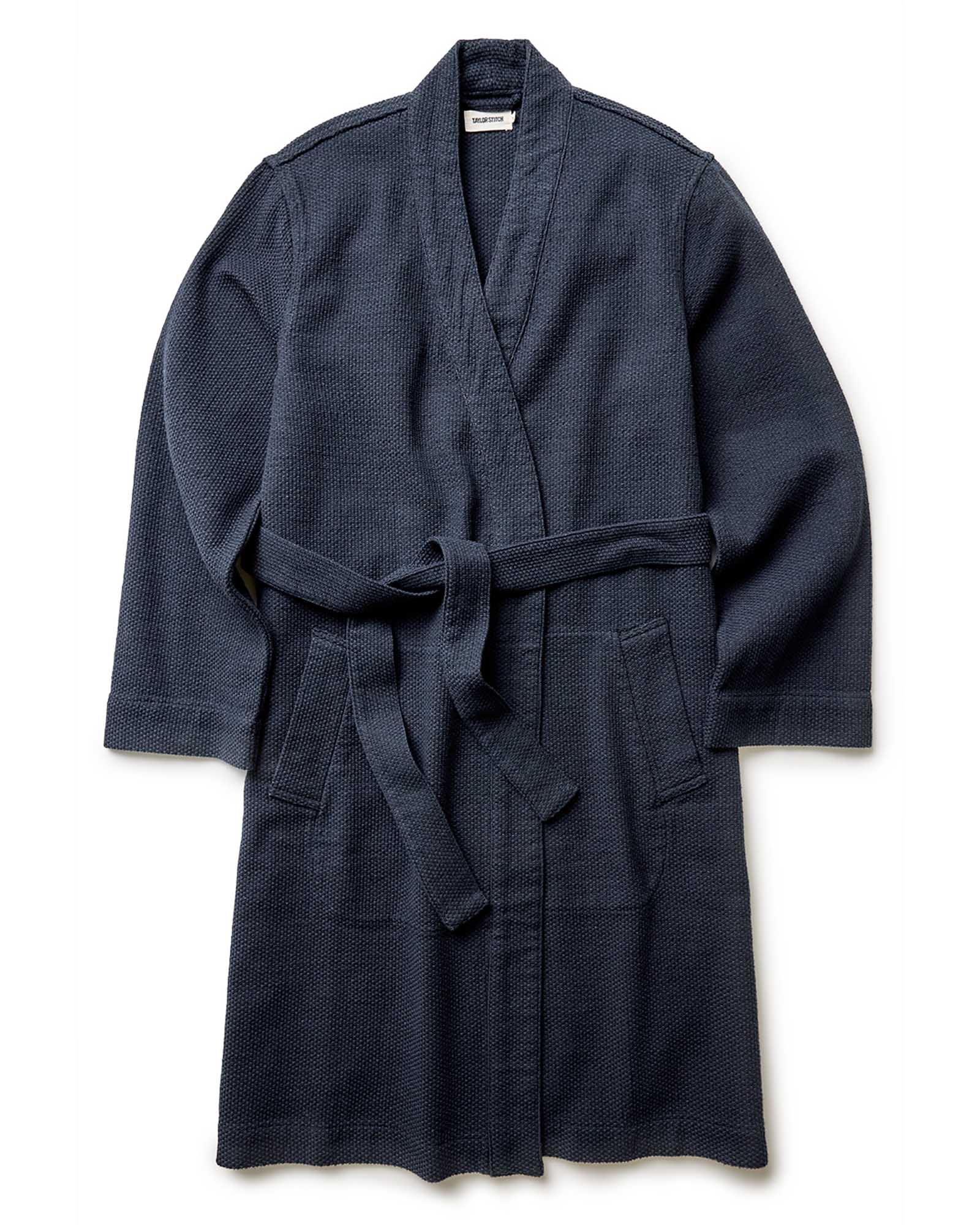 flatlay of The Apres Robe in Navy Sashiko, Accessories by Taylor Stitch