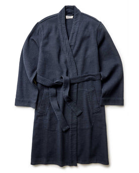 flatlay of The Apres Robe in Navy Sashiko, Accessories by Taylor Stitch