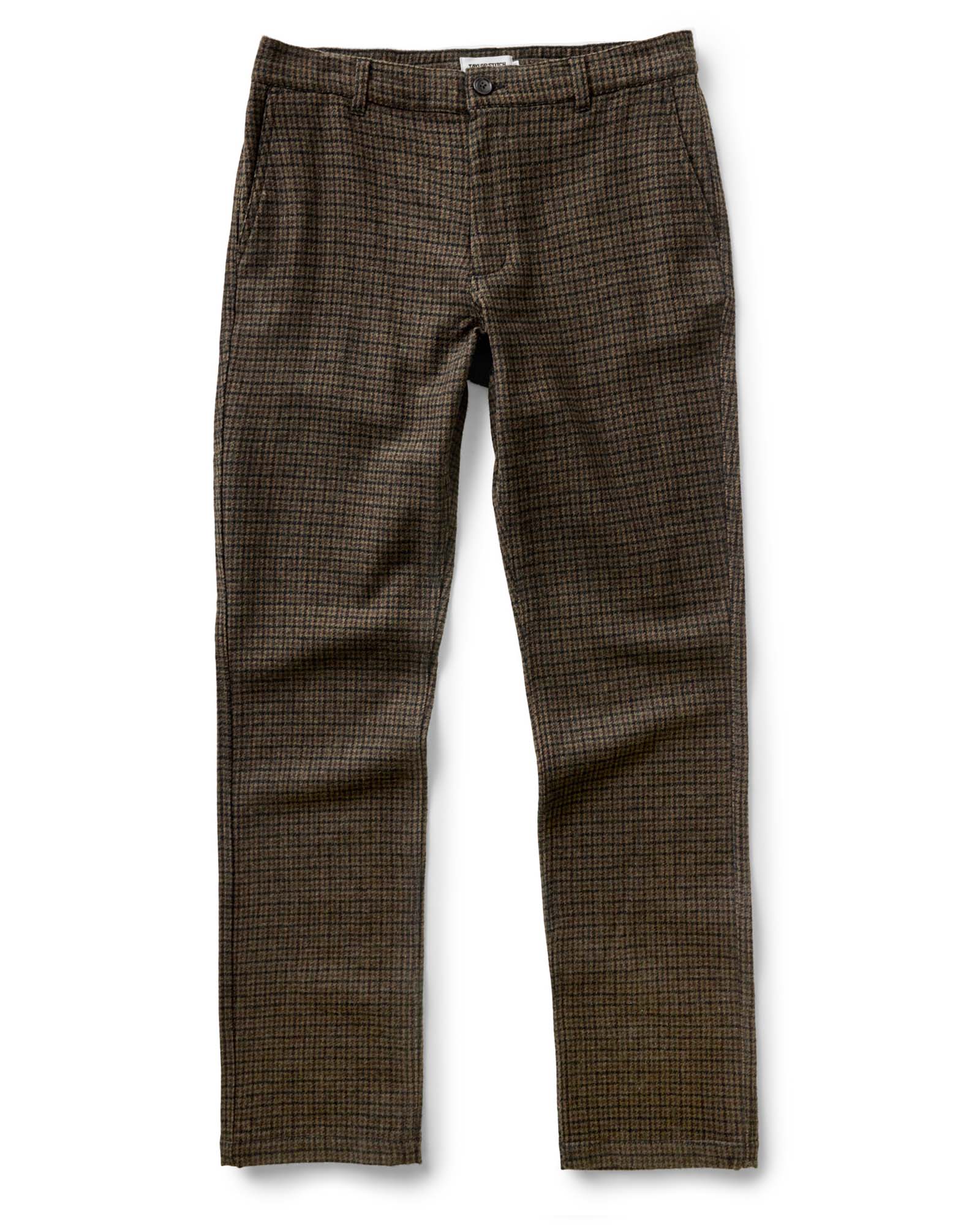 flatlay of The Carmel Pant in Timber Guncheck Italian Wool, Bottoms by Taylor Stitch