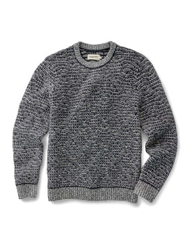 flatlay of The Chatham Crew in Marine Stripe Jacquard, Knits by Taylor Stitch